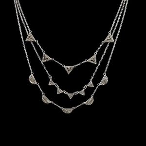 Elegant Silver Layered Necklace